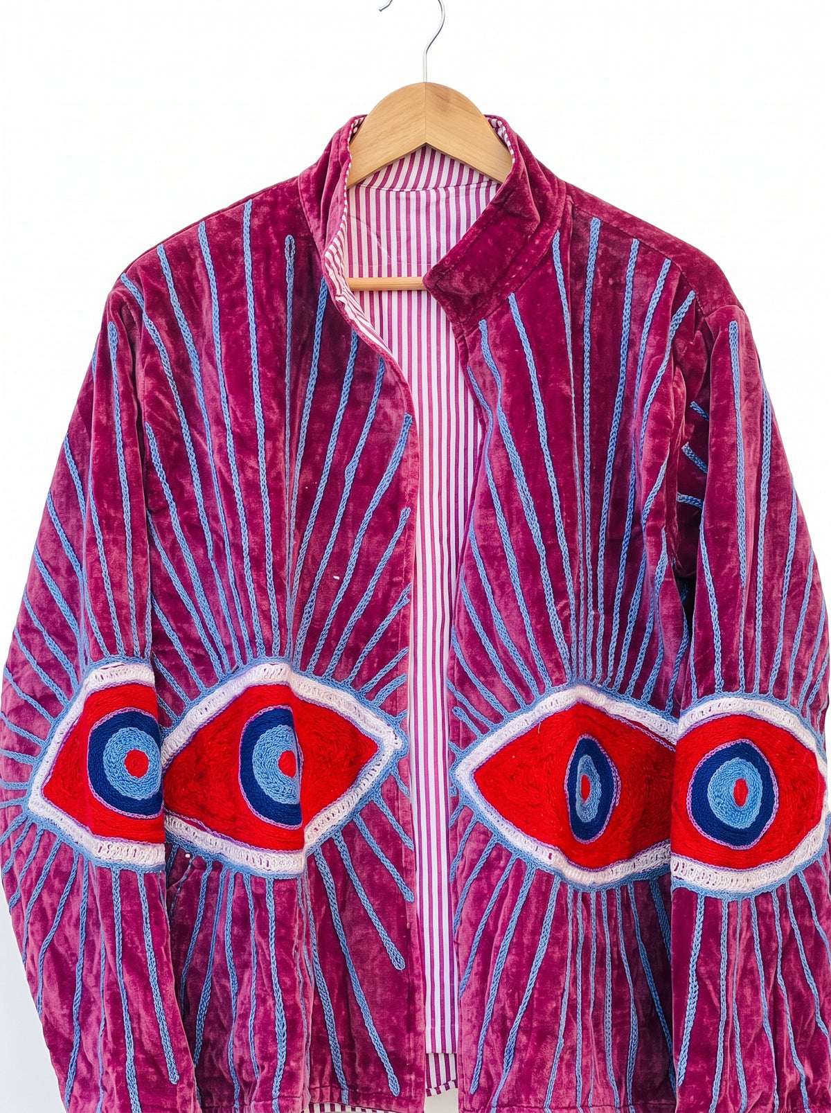 Women's 2008 Suzani Reversible Velvet Jacket – Artistic Embroidered Statement Jacket