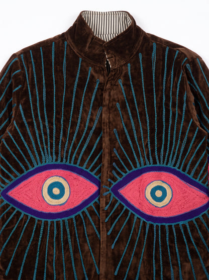 Women's 2002 Suzani Reversible Velvet Jacket – Artistic Embroidered Statement Jacket