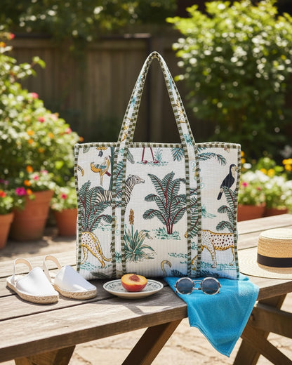White Safari – Wander Tote Bag 18x18
