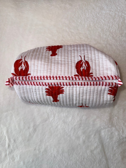 White Lobster – Quilted Utility Pouch