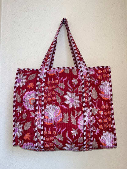 Red Floral – Tote & 3 Pouch Set