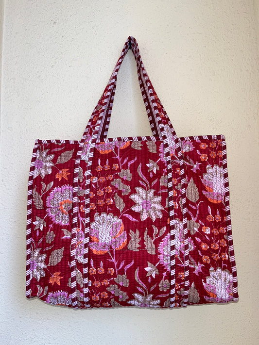 Red Floral – Tote & 3 Pouch Set