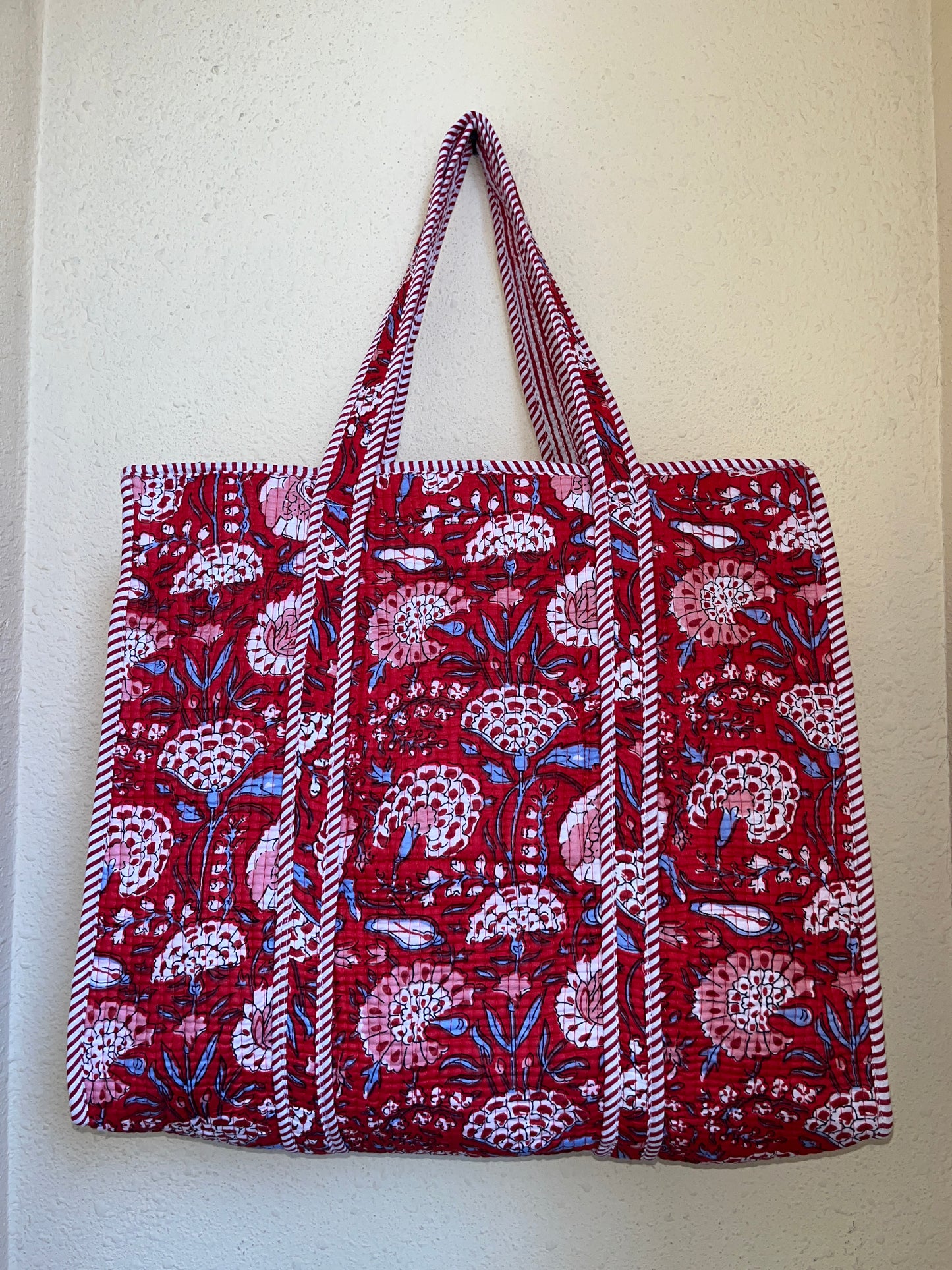 Crimson Red Bloom – Wander Tote Bag 18x18