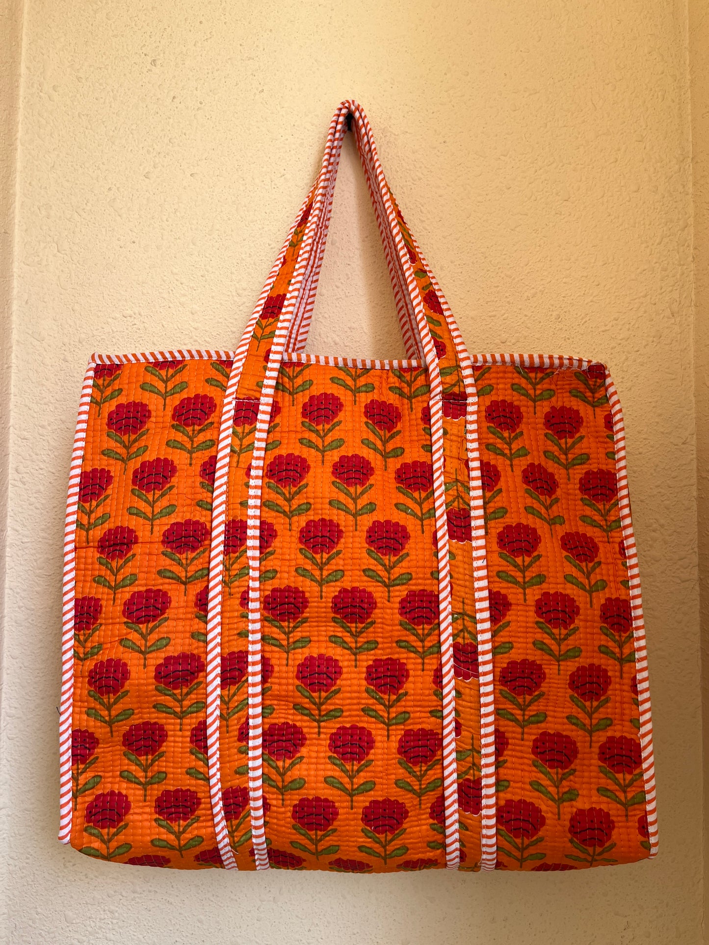 Orange Sunset Bloom – Wander Tote Bag 18x18
