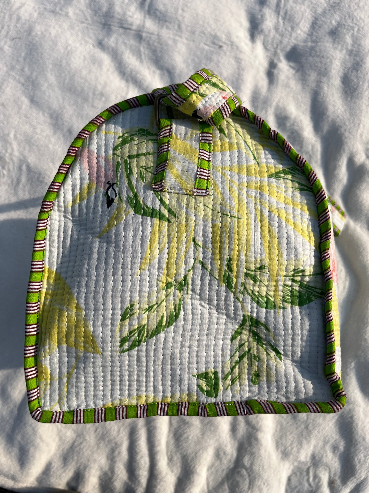 Green White Floral Quilted Cotton Duffle Bag – Lightweight Travel Weekender