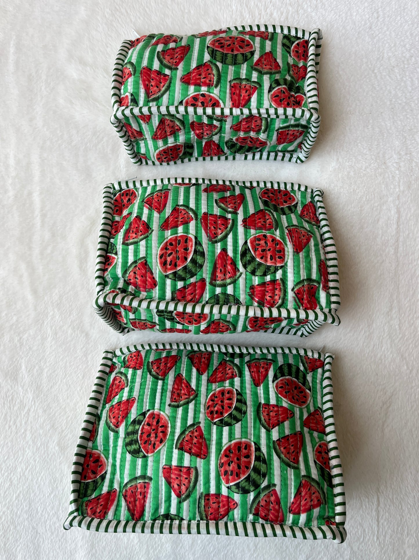 Green Watermelon Pyramid – Utility Pouch Pack of 3