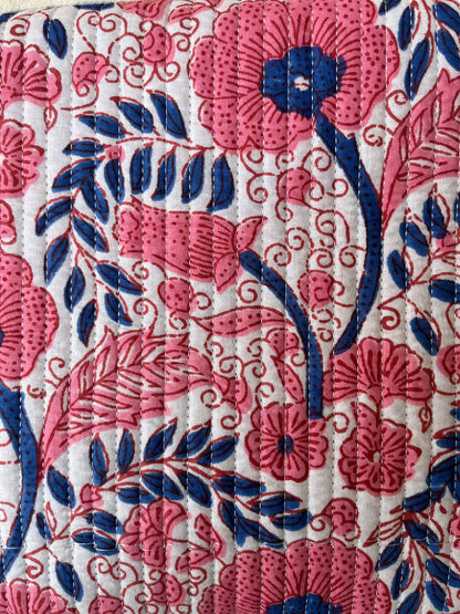 White pink Floral – Quilted iPad Sleeve