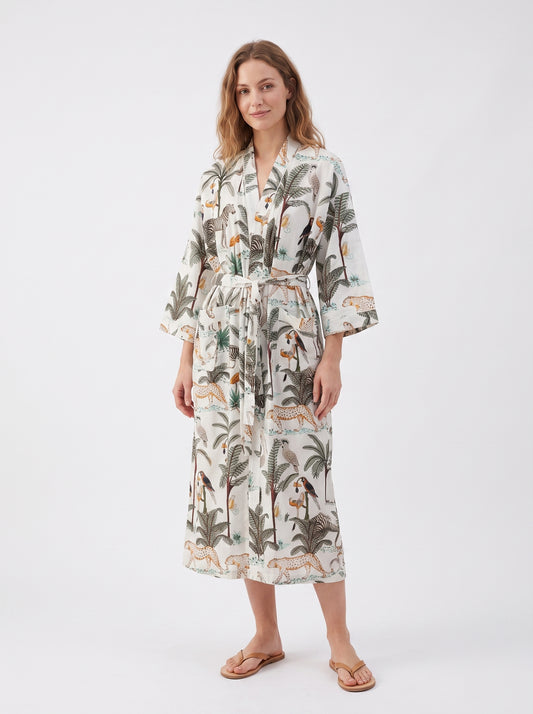 White Safari – Women’s Cotton Kimono