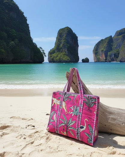 Fuchsia Pink Safari – Wander Tote Bag  18x18