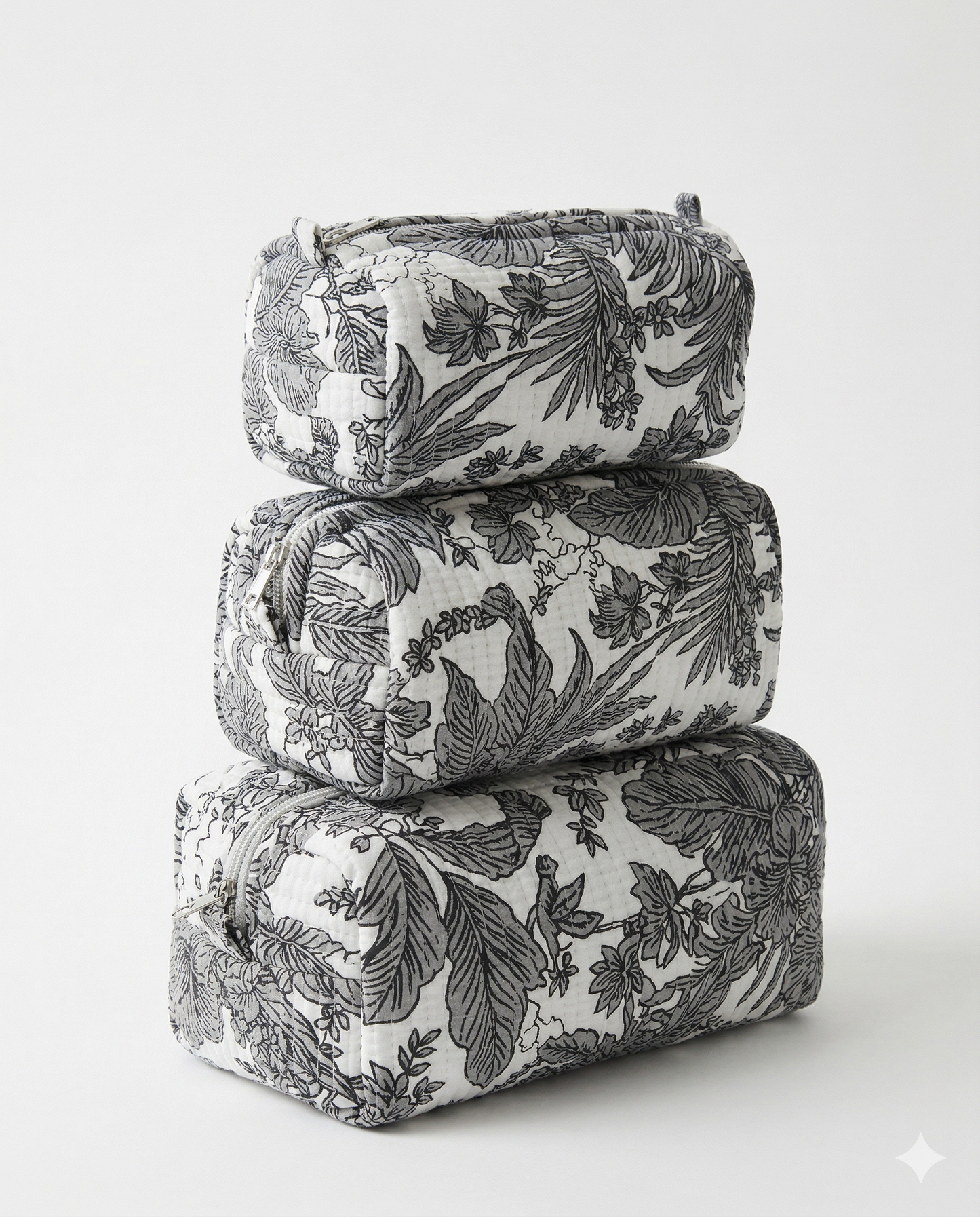 Black Floral-2 – Utility Pouch Pack of 3