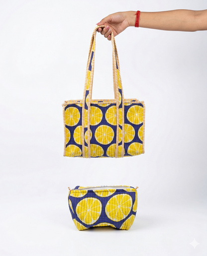 Zesty Lemonade – Quilted Tote & Pouch Set