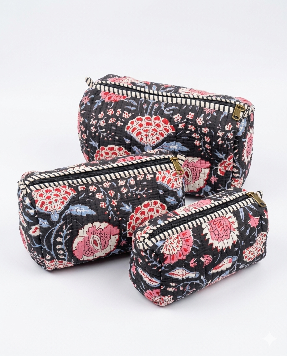 Midnight Black Rose – Utility Pouch Pack of 3