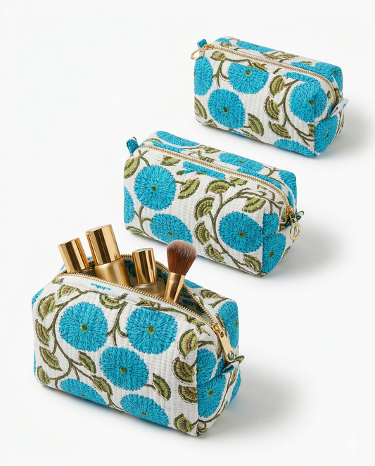 Blue Blossom – Utility Pouch Pack of 3