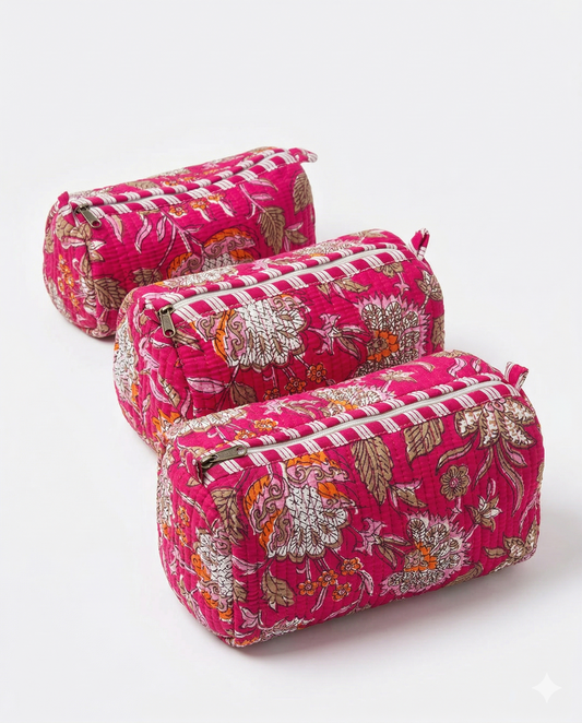 Pink Floral – Utility Pouch Pack of 3
