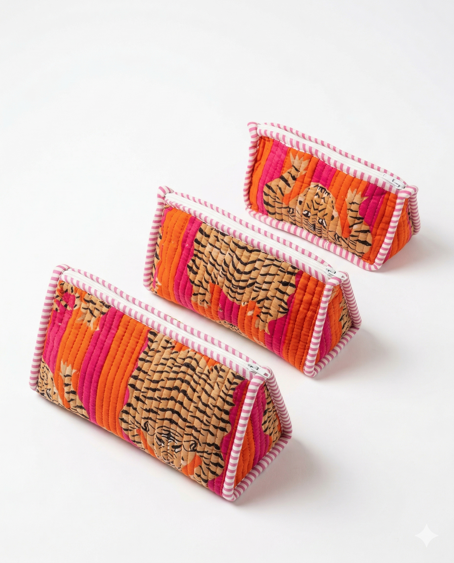 Orange Tiger Pyramid – Utility Pouch Pack of 3