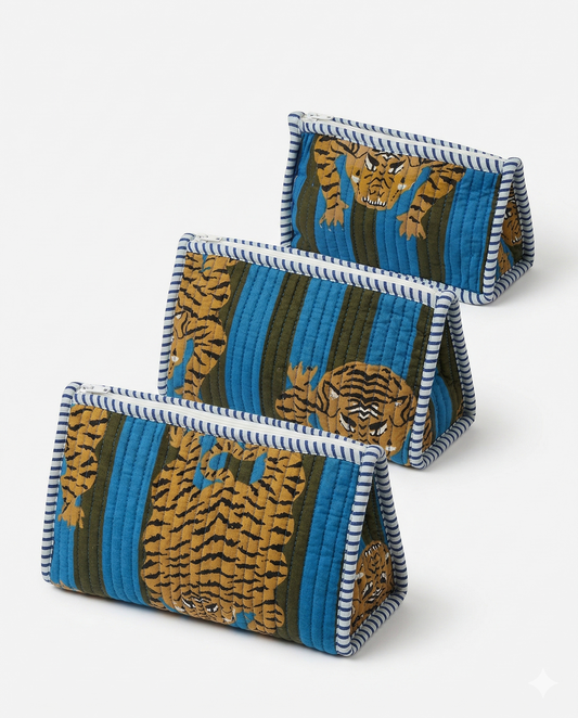 Blue Tiger Pyramid – Utility Pouch Pack of 3