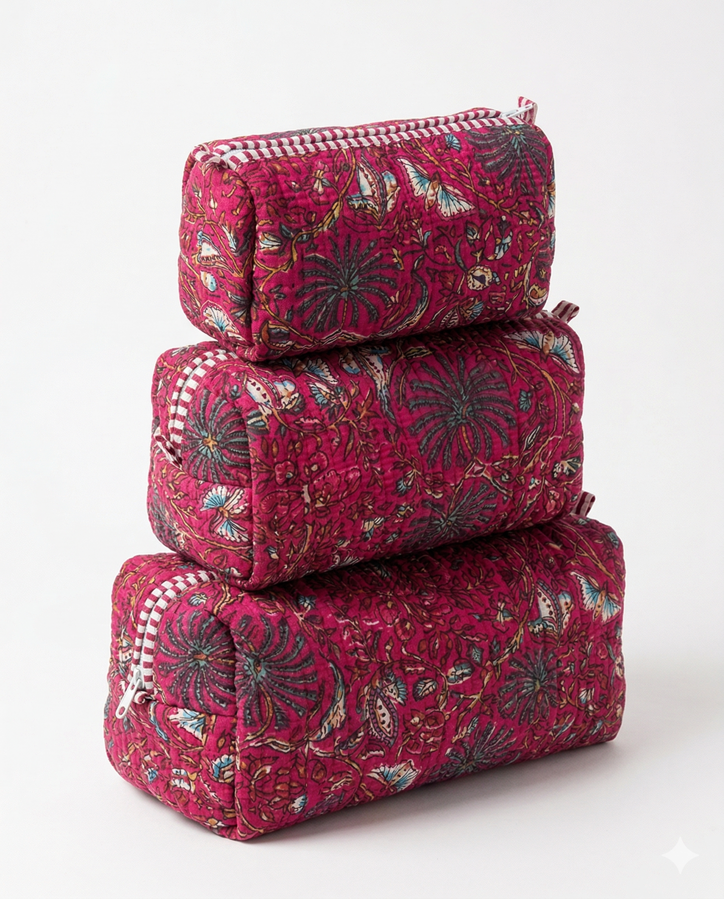 Pink Floral – Utility Pouch Pack of 3