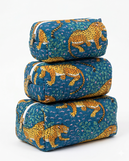 Blue leopard – Utility Pouch Pack of 3