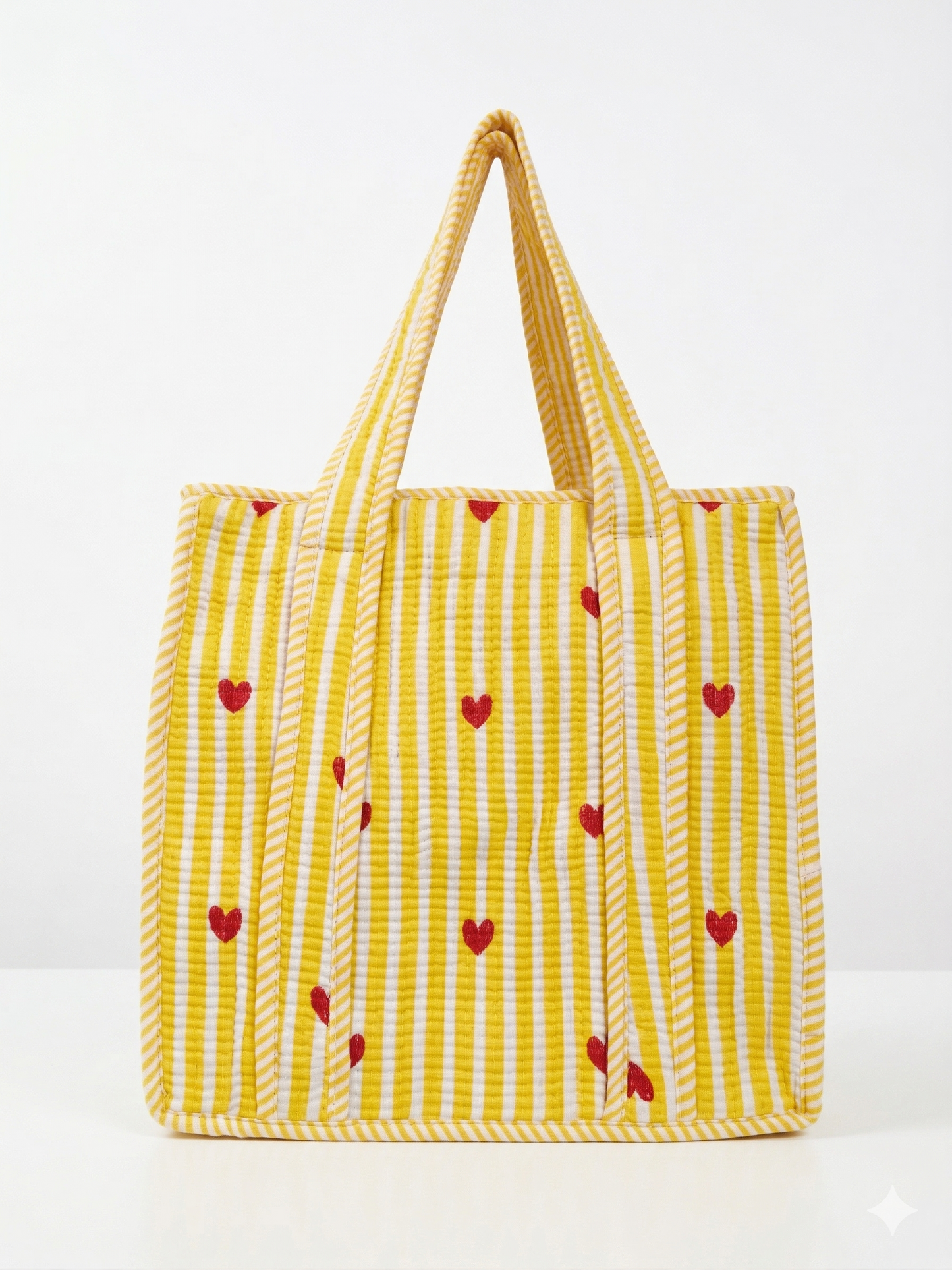 Yellow hearts – Quilted Mini Tote Bag 12X12