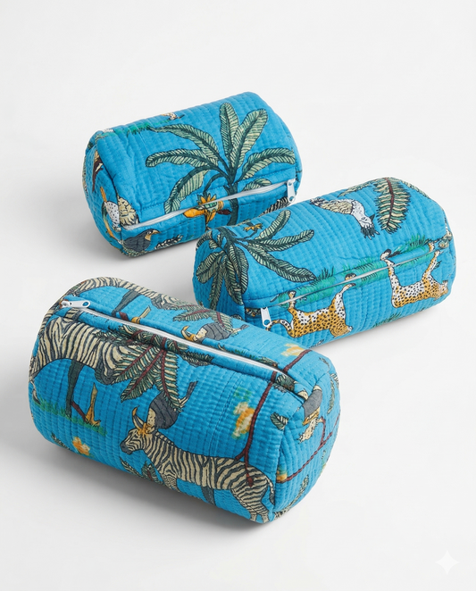 Sky Blue Safari– Utility Pouch Pack of 3