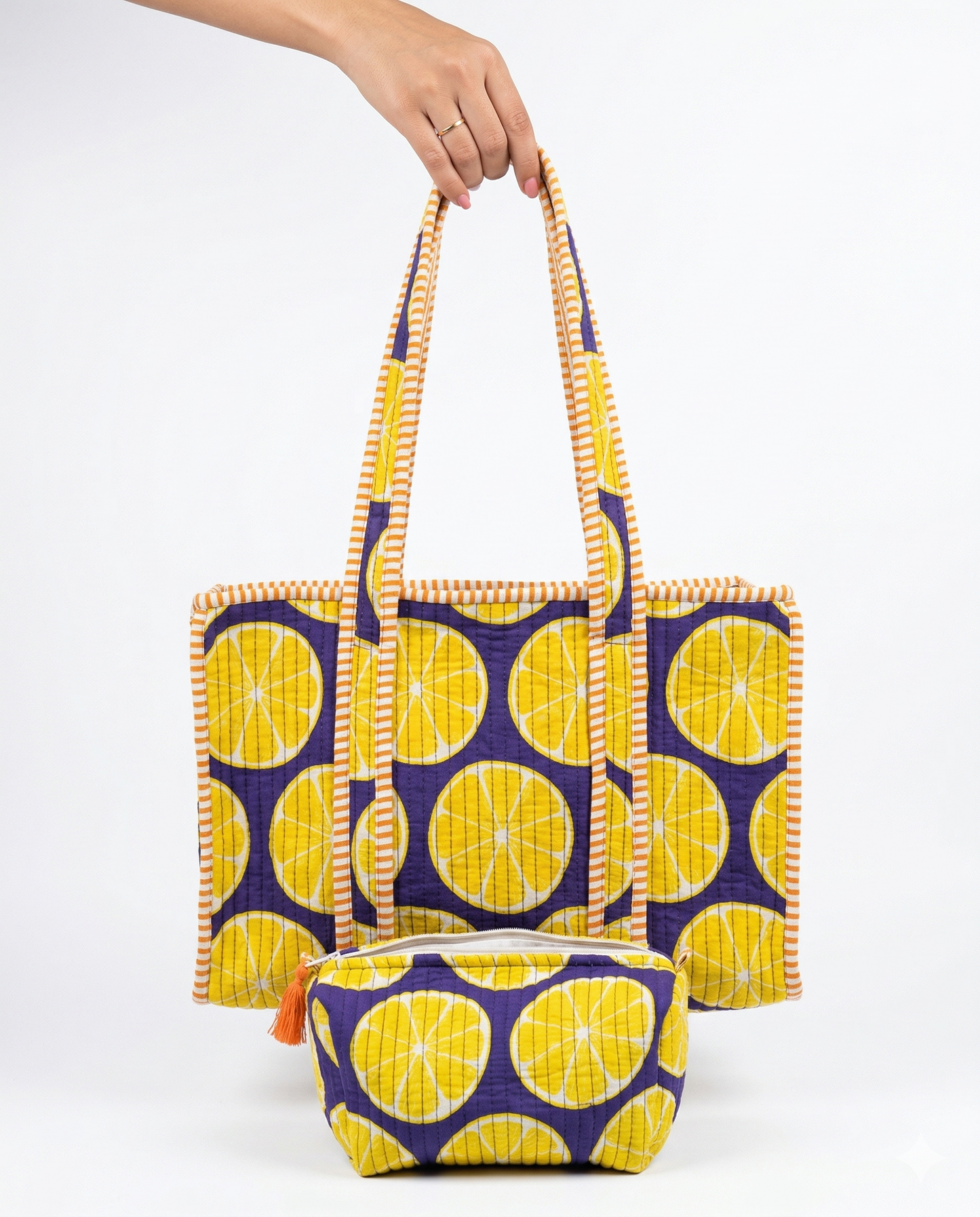 Zesty Lemonade – Quilted Tote & Pouch Set