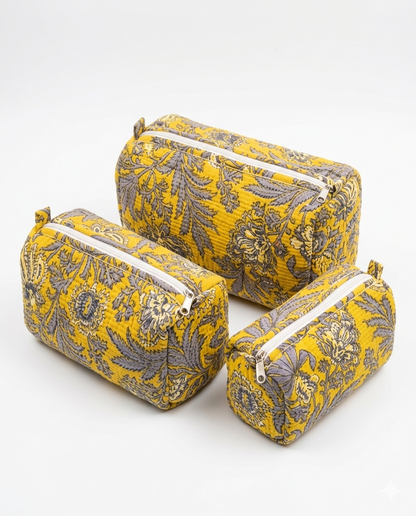Golden Yellow Bloom – Utility Pouch Pack of 3