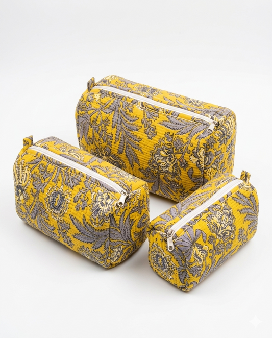 Golden Yellow Bloom – Utility Pouch Pack of 3