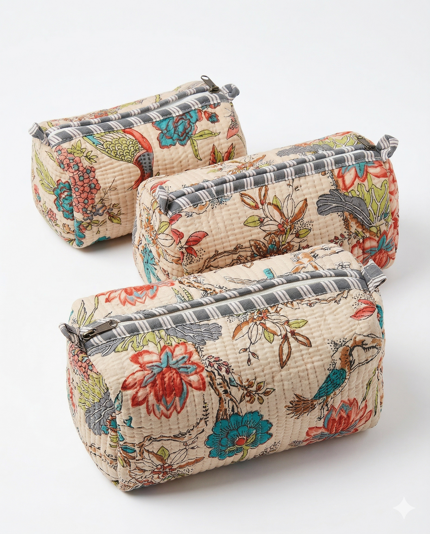 Peach Floral-1 – Utility Pouch Pack of 3