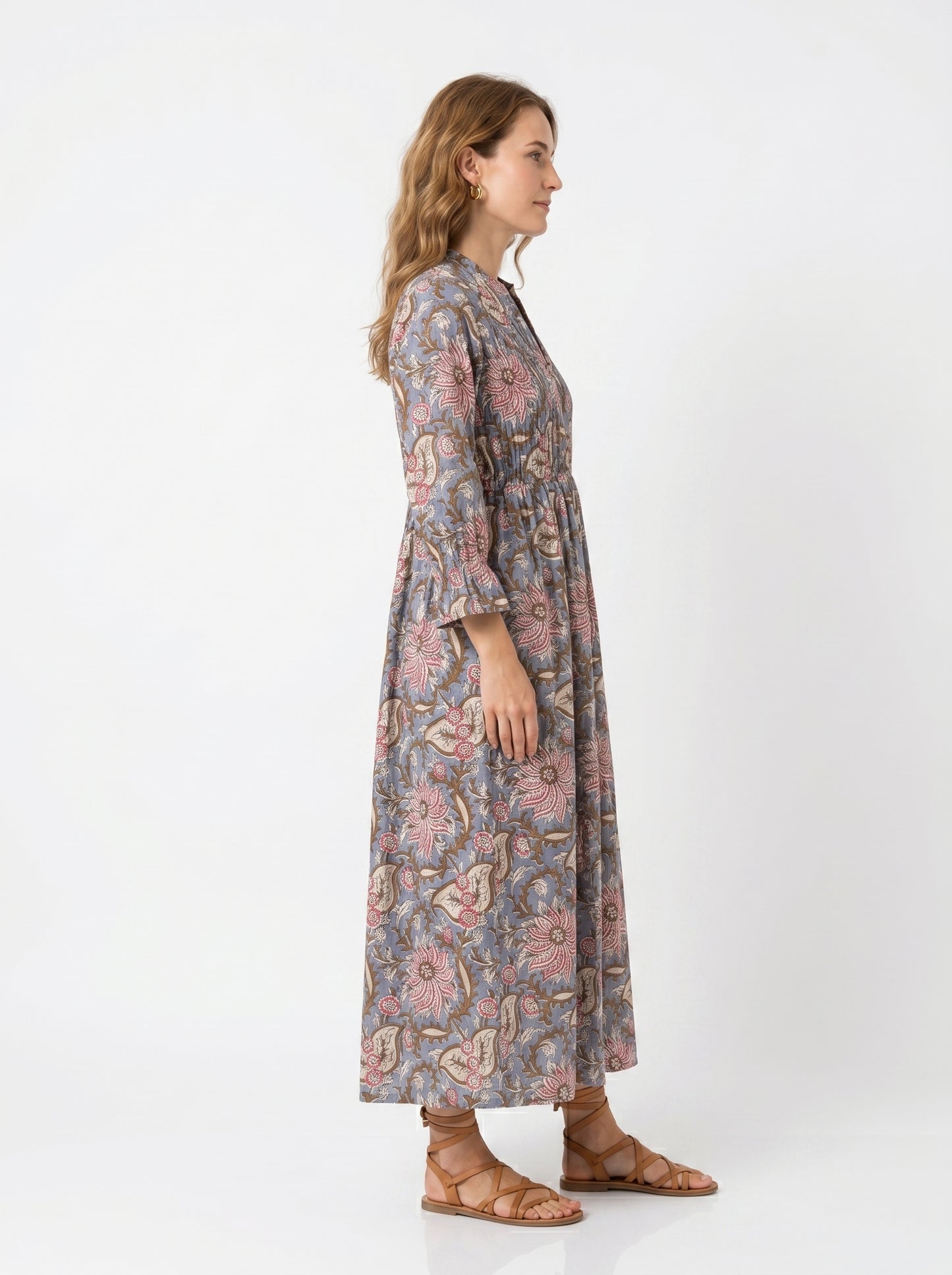 Silver Petals – Grey Floral Luxe Dress