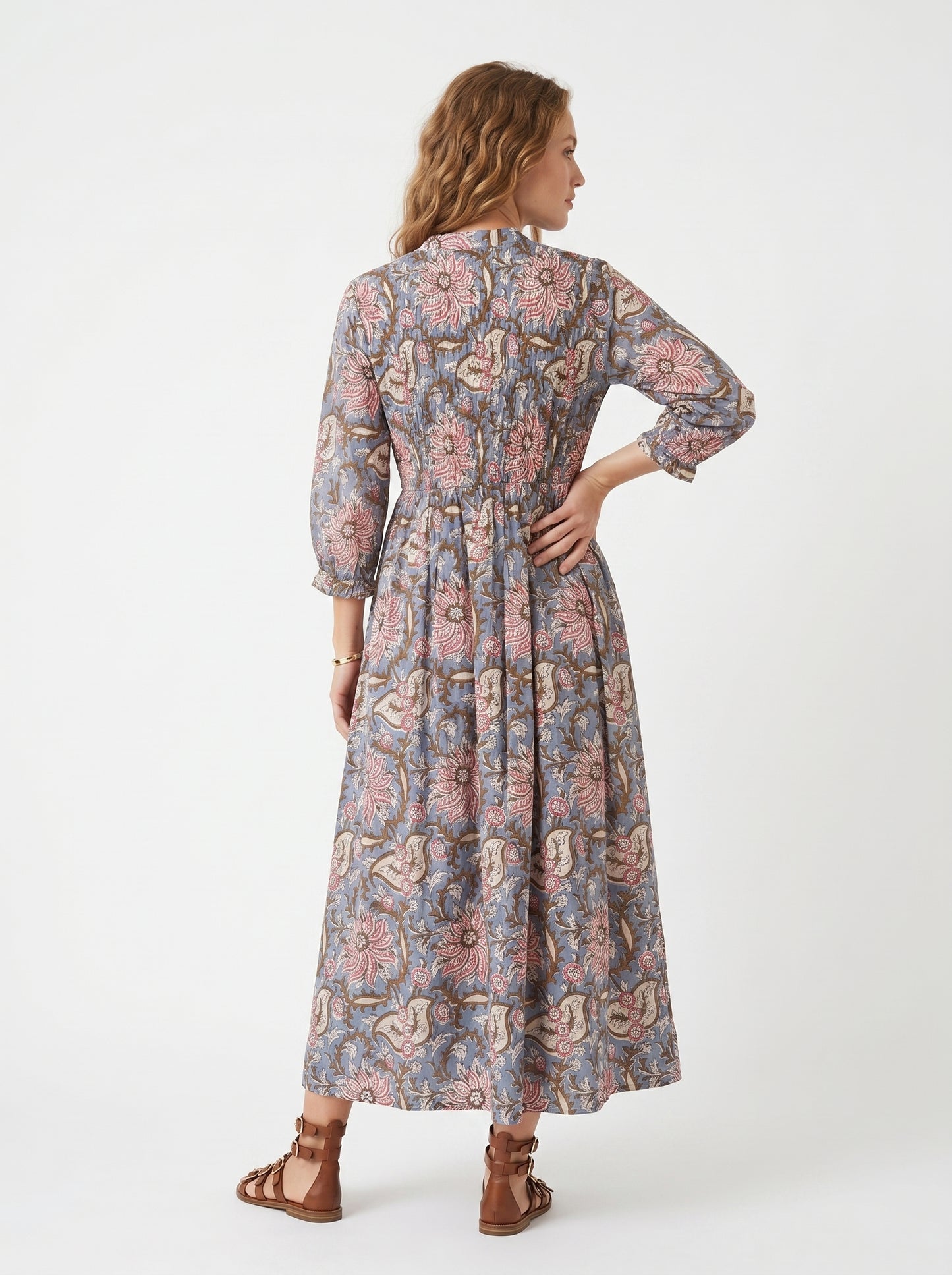 Silver Petals – Grey Floral Luxe Dress