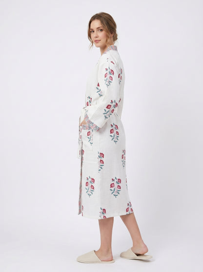 Floral 101 Waffle Bathrobe – Luxury Spa Robe