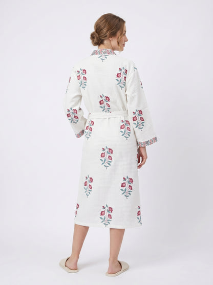 Floral 101 Waffle Bathrobe – Luxury Spa Robe