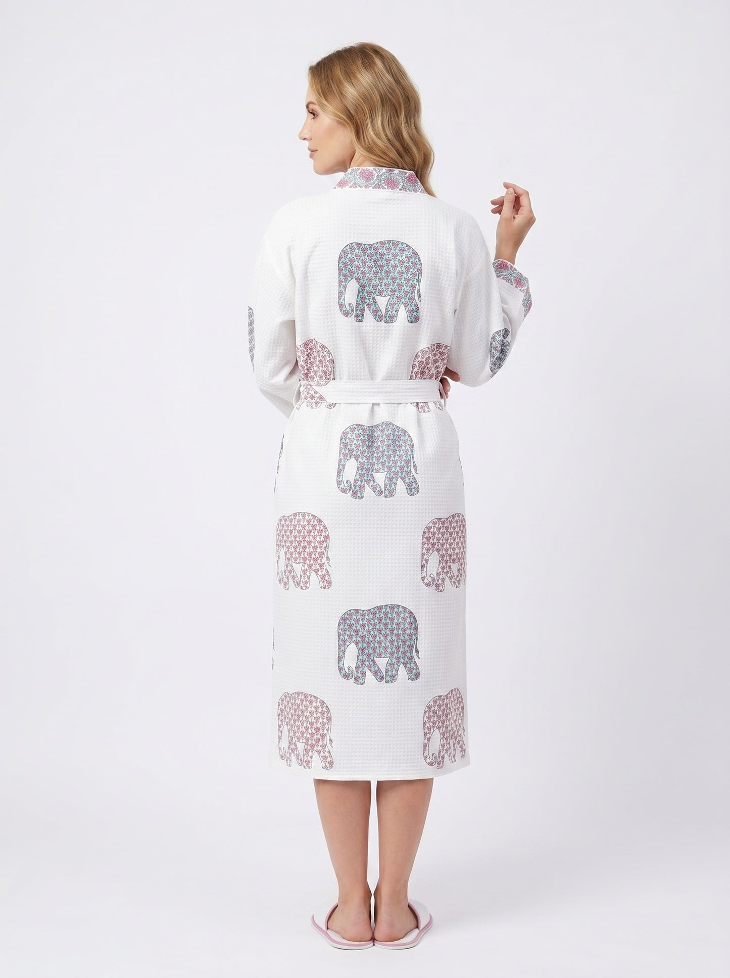 Floral 103 Waffle Bathrobe – Luxury Spa Robe
