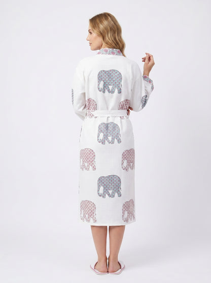 Floral 103 Waffle Bathrobe – Luxury Spa Robe