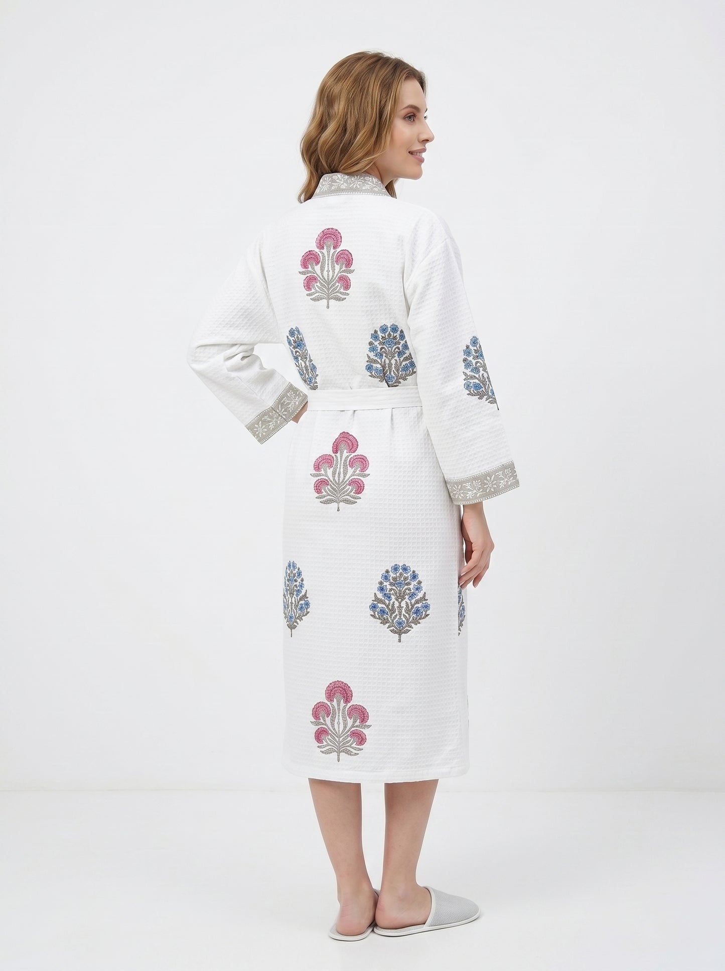 Floral 107 Waffle Bathrobe – Luxury Spa Robe