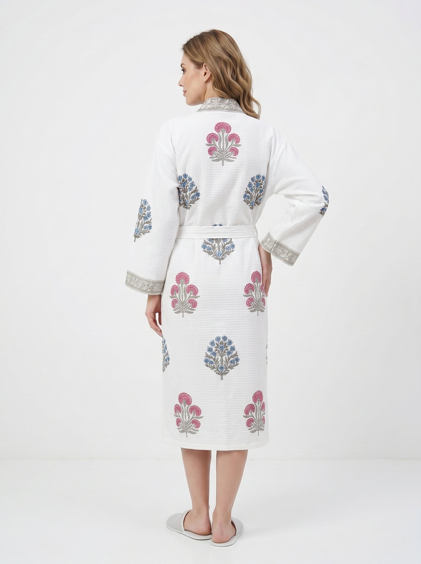 Floral 107 Waffle Bathrobe – Luxury Spa Robe