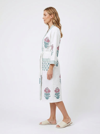 Floral 105 Waffle Bathrobe – Luxury Spa Robe