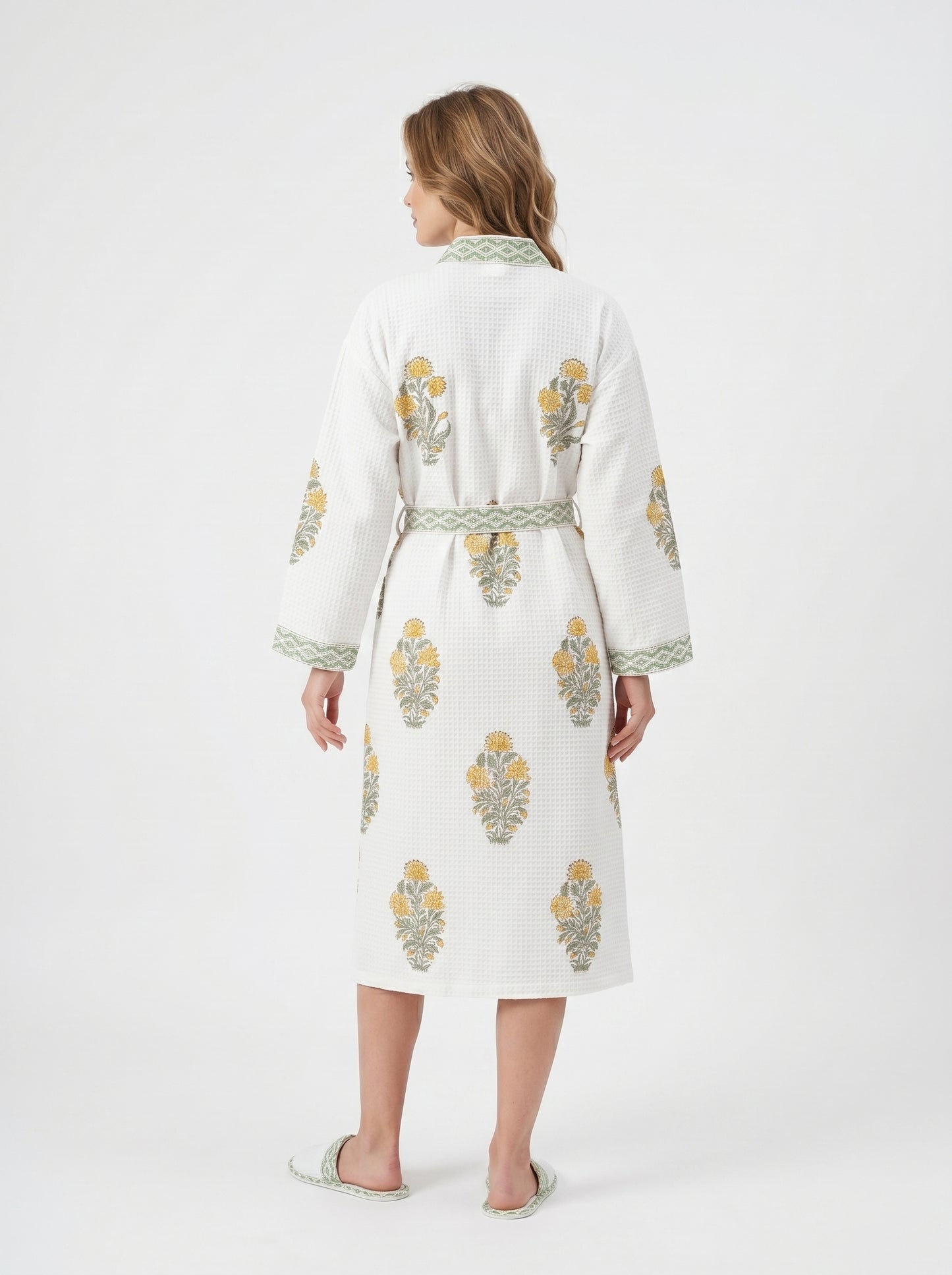 Floral 109 Waffle Bathrobe – Luxury Spa Robe