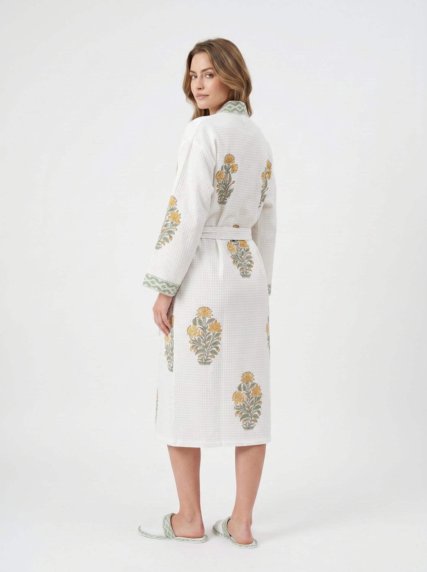 Floral 109 Waffle Bathrobe – Luxury Spa Robe