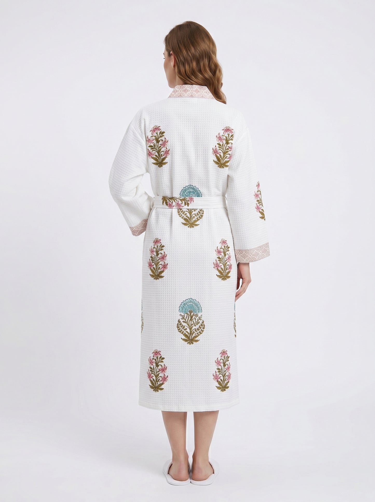 Floral 1010 Waffle Bathrobe – Luxury Spa Robe
