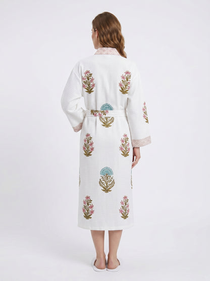 Floral 1010 Waffle Bathrobe – Luxury Spa Robe