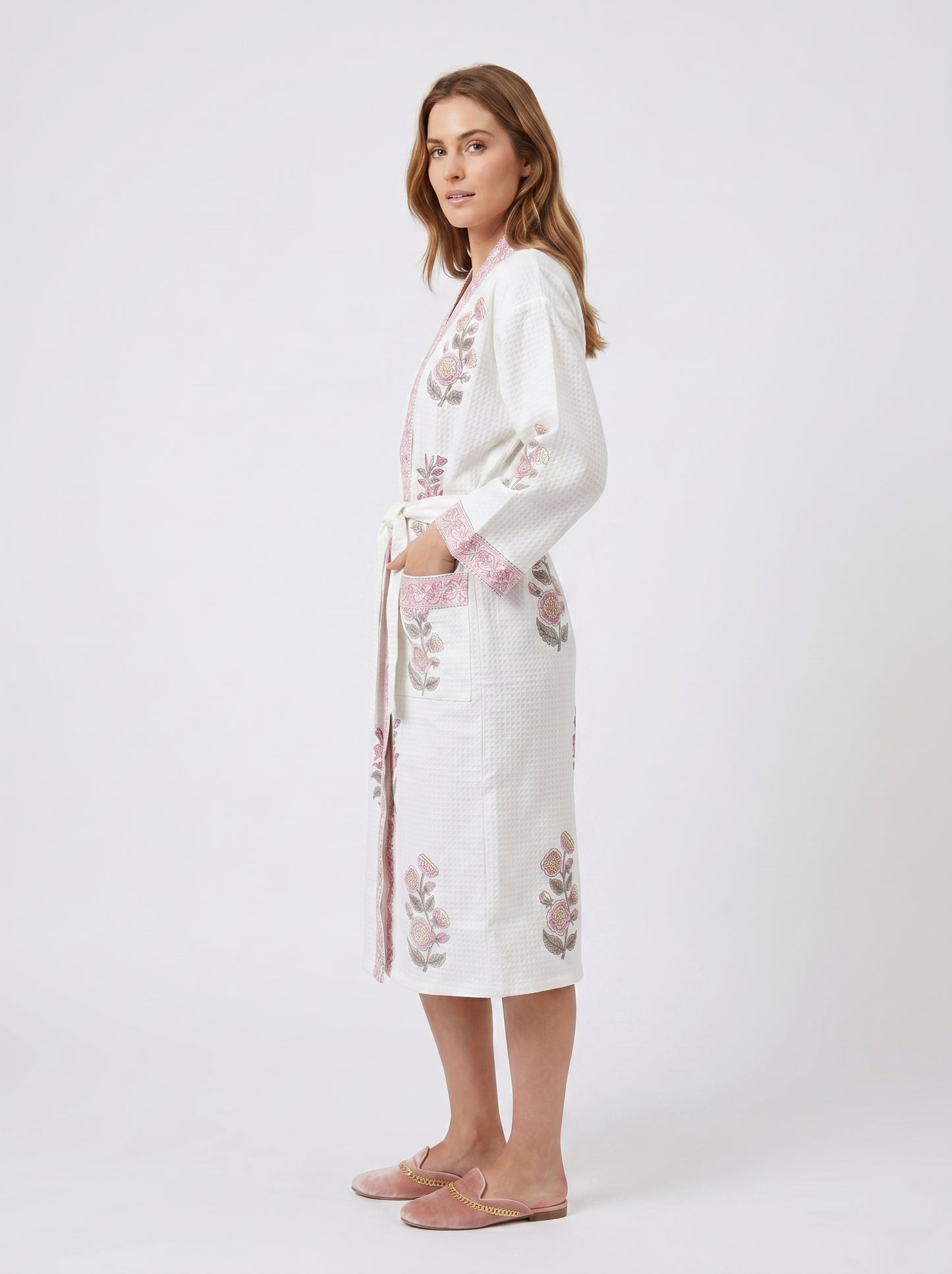 Floral 102 Waffle Bathrobe – Luxury Spa Robe