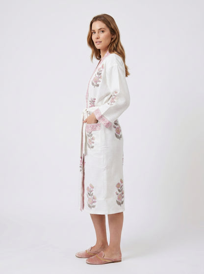 Floral 102 Waffle Bathrobe – Luxury Spa Robe