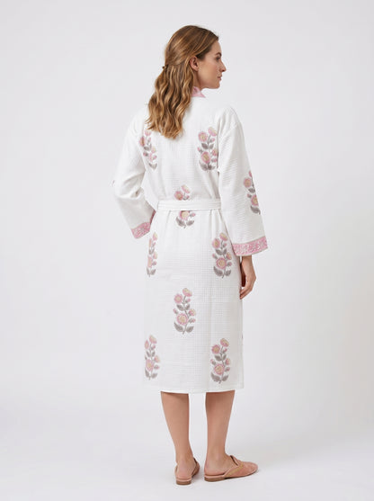 Floral 102 Waffle Bathrobe – Luxury Spa Robe
