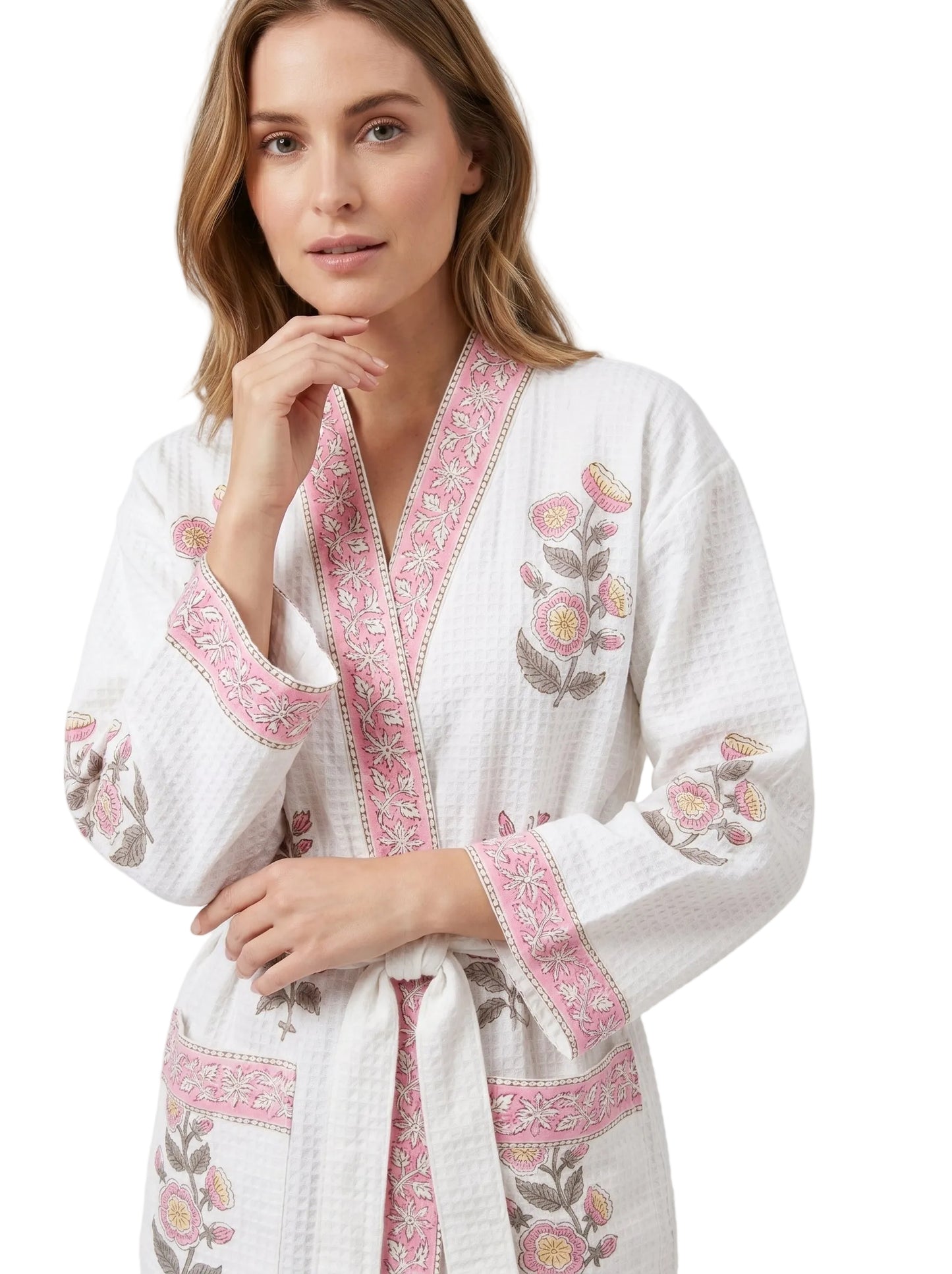 Floral 102 Waffle Bathrobe – Luxury Spa Robe