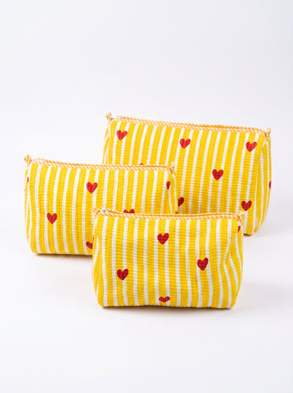 Yellow Heart – Utility Pouch Pack of 3