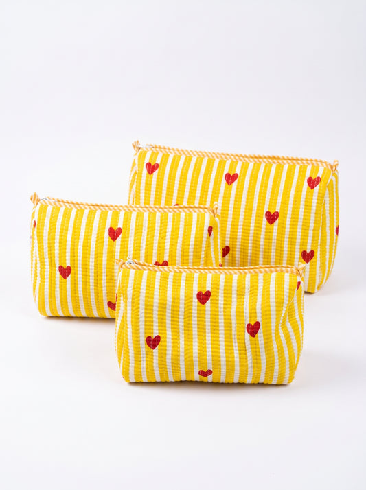 Yellow Heart – Utility Pouch Pack of 3