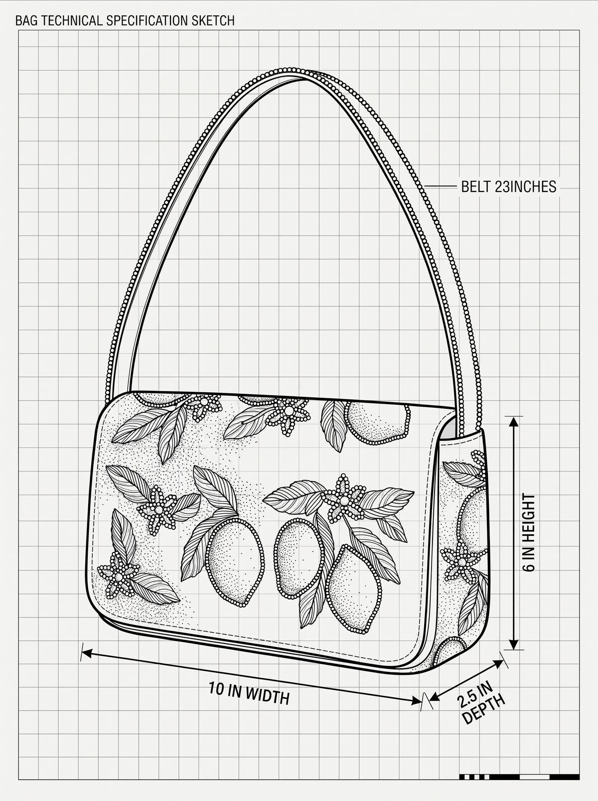 Handcrafted Luxury Beaded  Citrus Crush Shoulder Bag