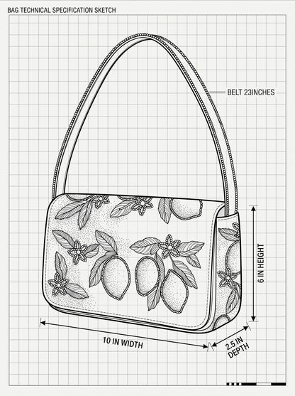 Handcrafted Luxury Beaded  Citrus Crush Shoulder Bag