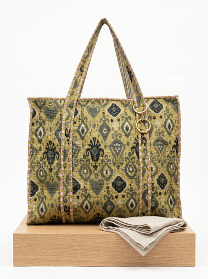 Green Ikkat – Wander Tote Bag 18x18